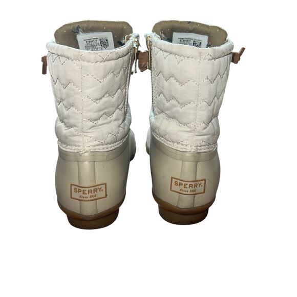 Sperry Chevron Quilt Duck Ivory Women’s Size 9 Waterproof Lace-Up Winter Boots - Picture 6 of 9